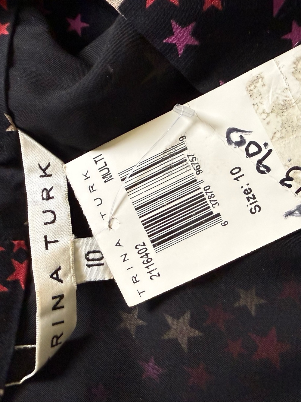Trina Turk Jazzy Stars Silk Halter Top Blouse Pretty Little Liars Aria Size 10 - Picture 8 of 9